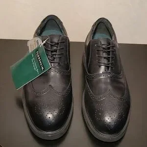 Florsheim ASTM F2413-05 Black Leather Wingtip Steel Toe Safety Shoes 11W Florsheim | Shoes | Florsheim Astm F2435 Black Leather  main image 2